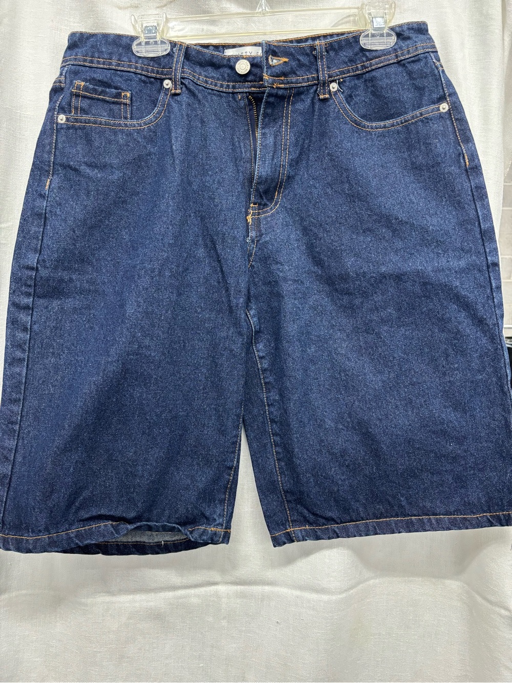 Women’s High-Rise Dark Blue Denim Jean Shorts